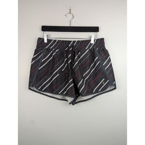 Danskin Now Women's Shorts Large Multicolor Striped Gray Jogging Gym Athleisure